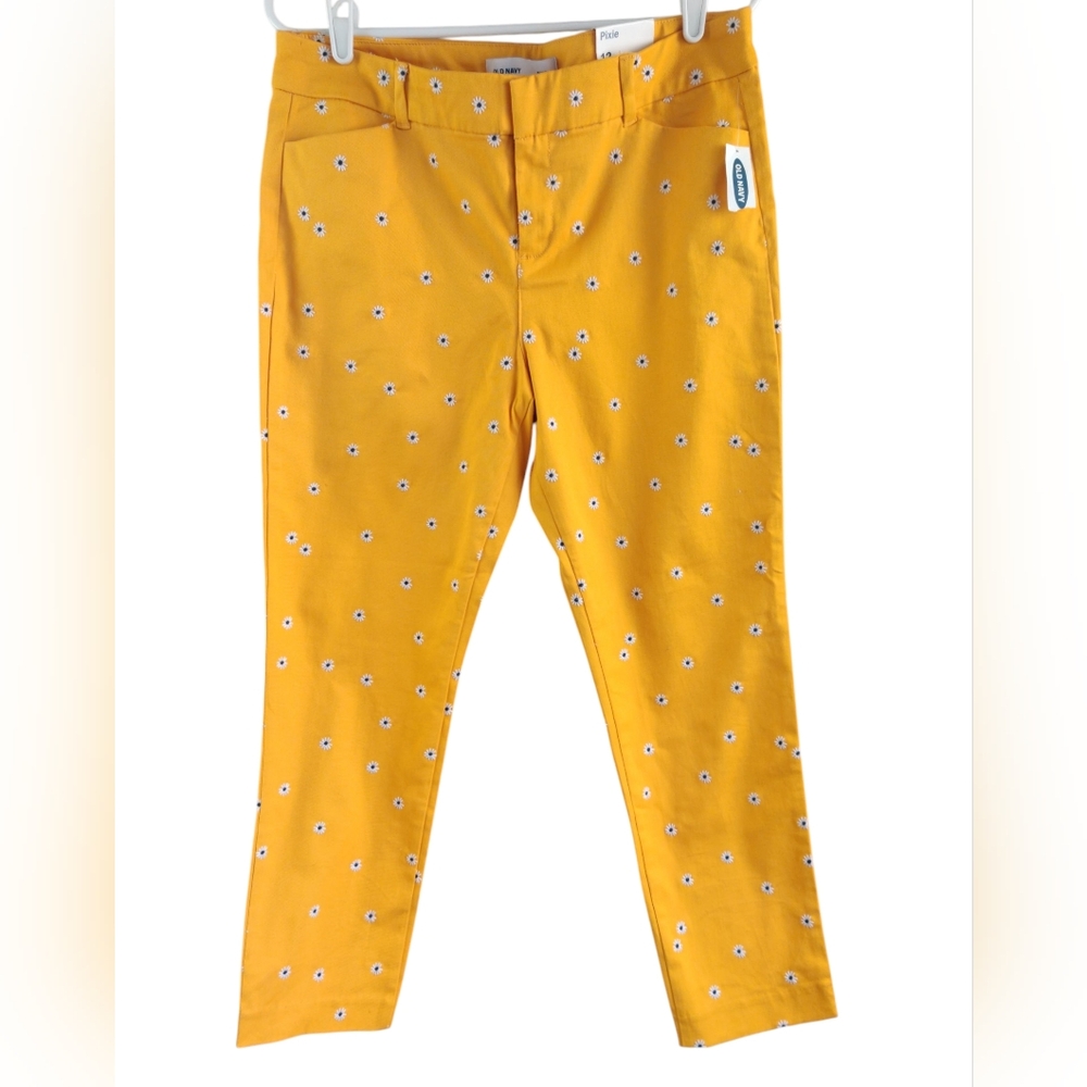 Old Navy Pixie Capris Sz 12 Mustard Yellow 💛 (Bin C)